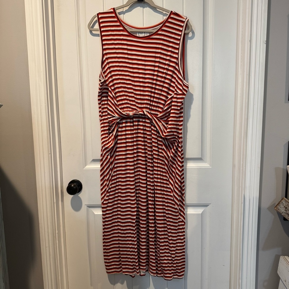 Red and White Striped  Maurice’s Sleeveless Dress